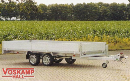 Verhuur plateau aanhangwagen tandemasser